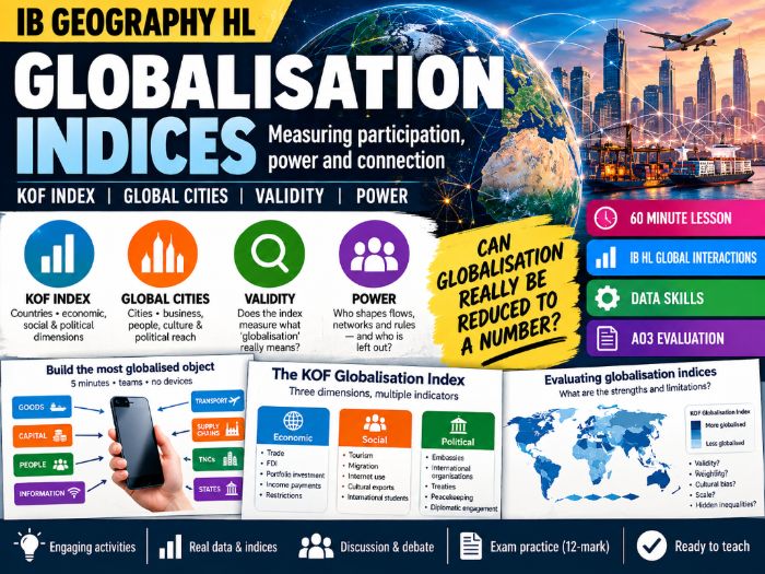 IB Geography HL – Unit 4 - Globalisation Indices/ KOF Index, Global Cities, Power & Evaluation