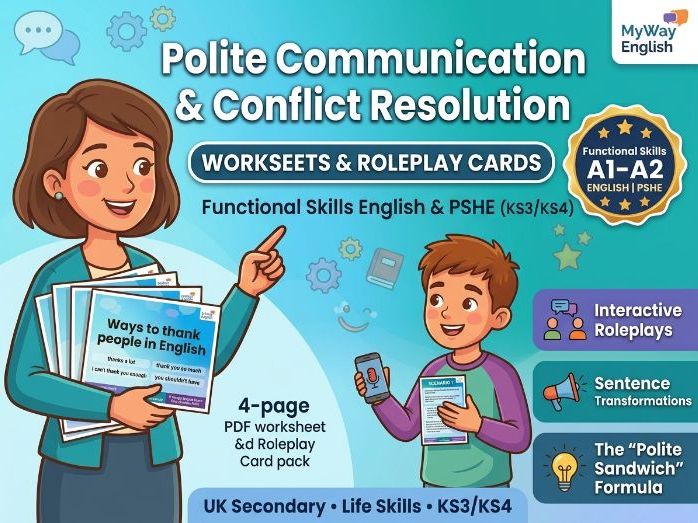 Polite Communication & Conflict Resolution Worksheets & Roleplay Cards | Functional Skills English &