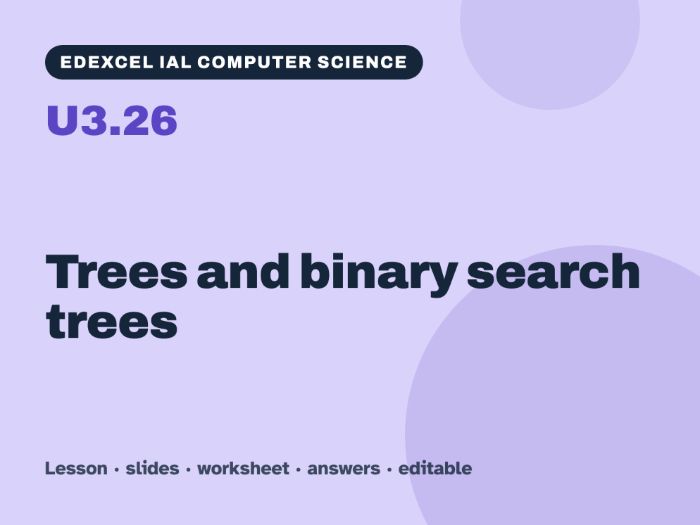 Edexcel IAL Computer Science – U3.26 Trees and binary search trees – Lesson & Worksheet
