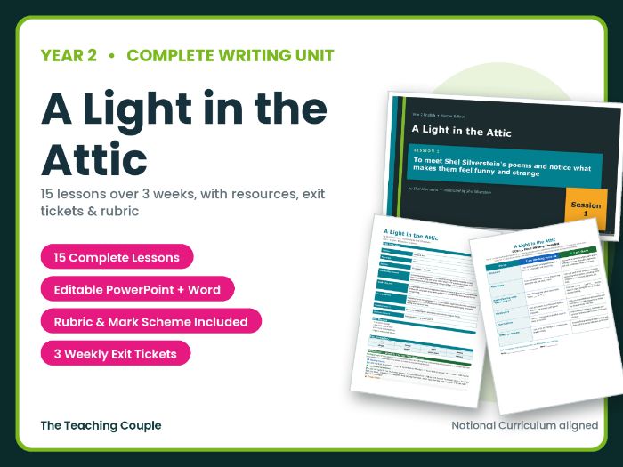 A Light in the Attic | Year 2 English Unit | 15 Complete Lessons + Resources + Mark Scheme