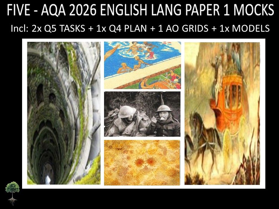 FIVE - AQA PAPER 1 | 2026 FULL MOCKS | Q5 TASKS | Q4 PLAN |AO GRIDS | MODELS
