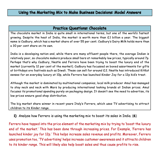 Using The Marketing Mix GCSE 9 1 Business Teaching Resources