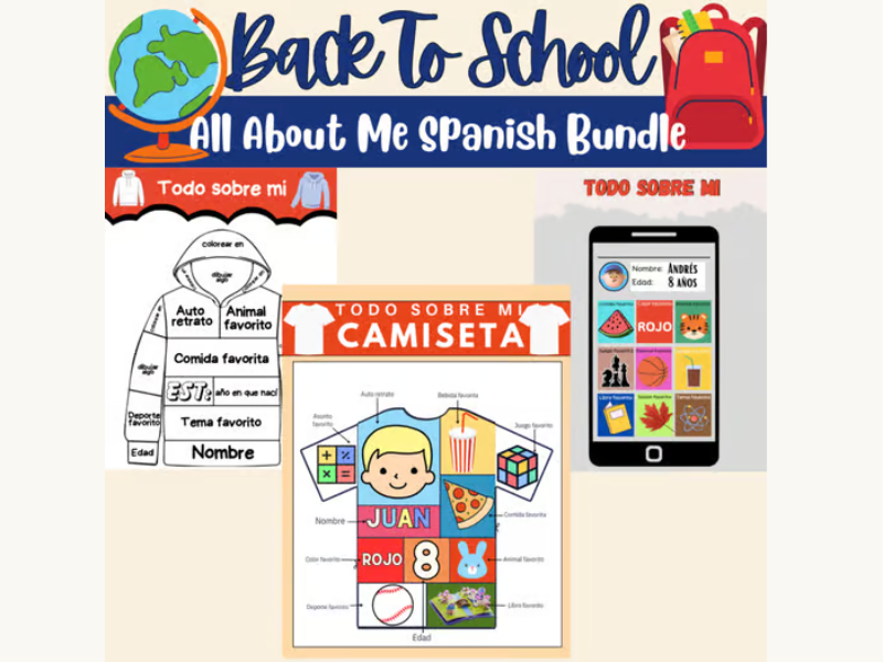 All About Me Spanish Bundle: First Week of School Craft - Todo sobre míAll About Me bundle and start sharing your story in a creative and meaningful way!