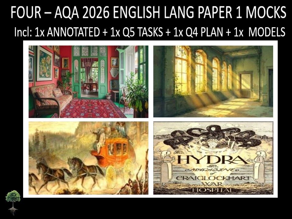 Four AQA 2026 English Language Paper 1 | Annotated, Q5 Tasks, Q4 Plan, Models
