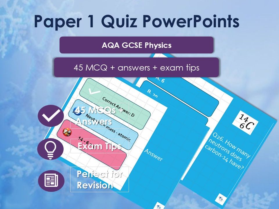 AQA GCSE Physics Paper 1 PowerPoint Quiz Bundle | Energy, Electricity, Particle Model & Atomic Structure