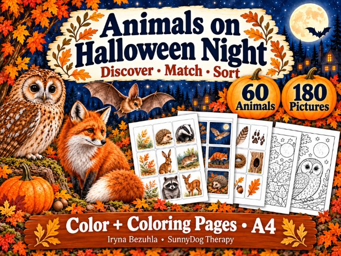 Animals on Halloween Night — Match, Discover and Sort