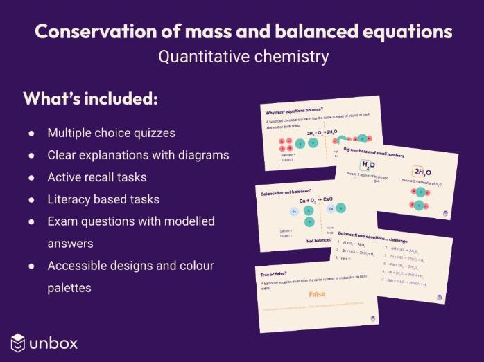 AQA GCSE 5.3.1.1 Conservation of mass and balanced chemical equations