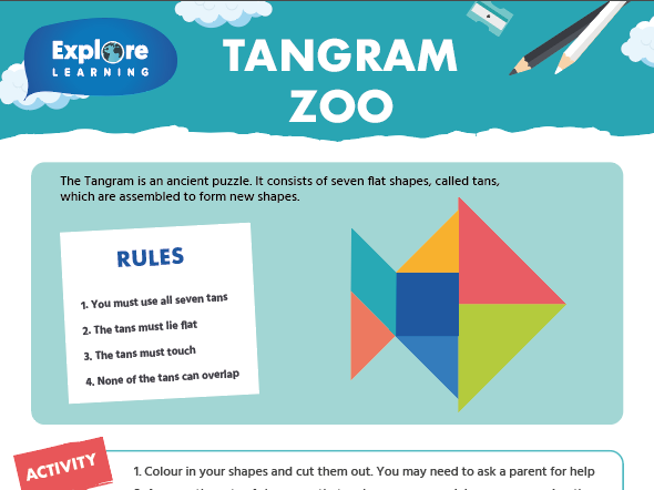 Free_Tangram zoo_maths activity sheet