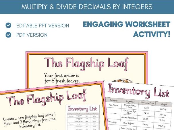 Multiply & Divide Decimals by Integers | Money & Measurement | Task Activity