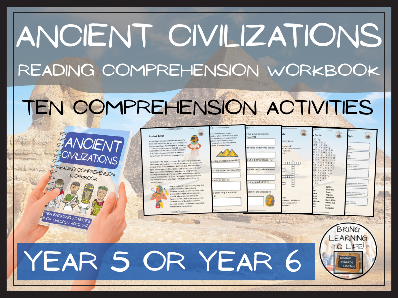 Ancient Civilizations Reading Comprehension Workbook | Year 5 or Year 6
