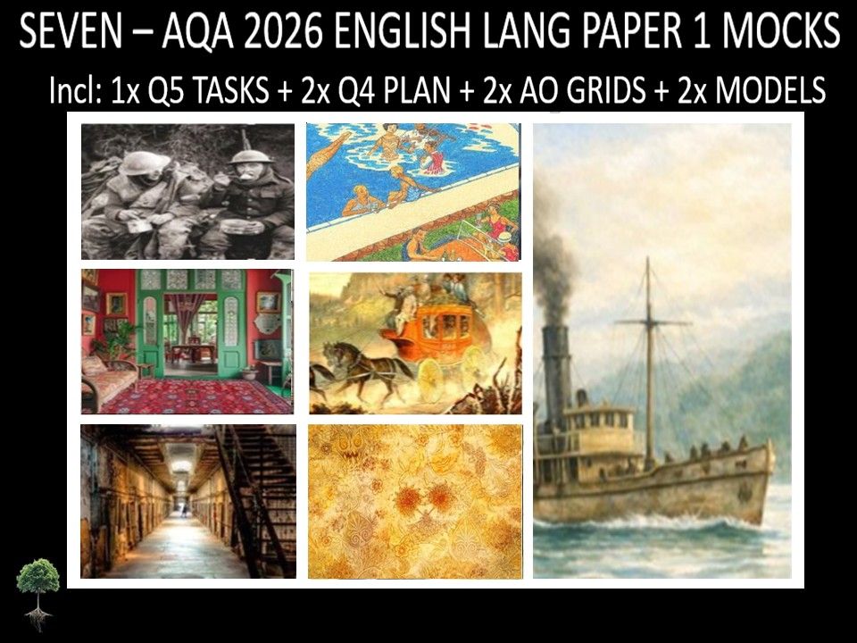 SEVEN - AQA PAPER 1 | 2026 FULL MOCKS | Q5 TASKS | Q4 PLAN | AO GRIDS | MODELS