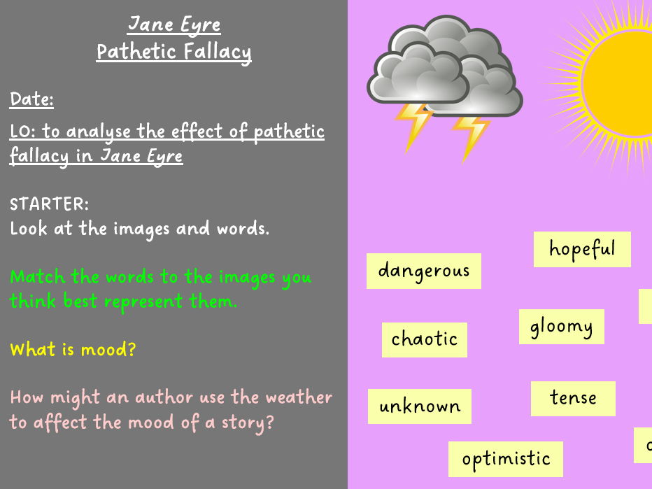 KS3 English - Pathetic Fallacy in Jane Eyre