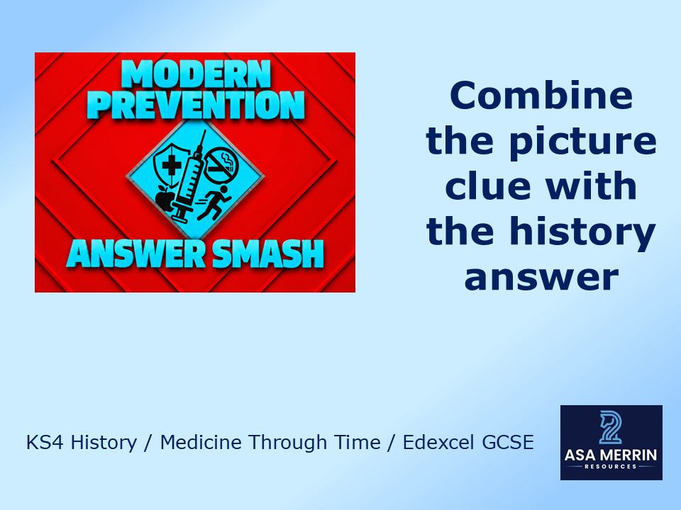 GCSE Medicine Through Time | Modern | Prevention House of Games Quiz