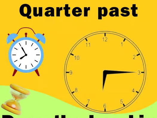 Drawing Hands on Clocks - quarter past - clock worksheet - 1st -2nd - 3rd Grad