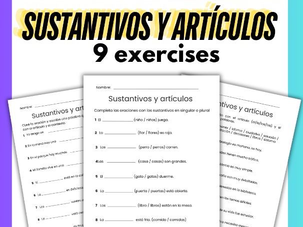Sustantivos y Artículos en Español | Spanish Nouns Worksheets and Activities