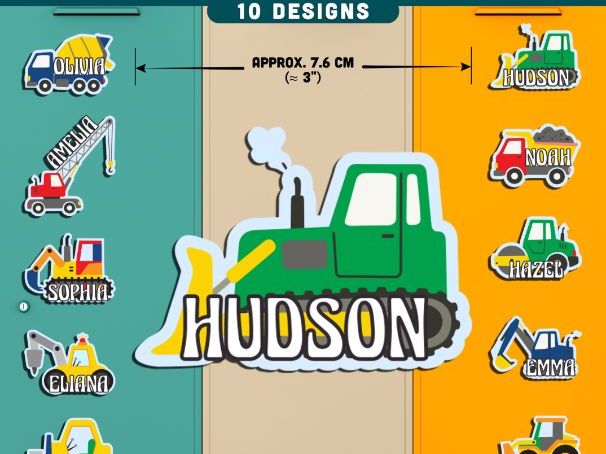 Construction Name Tags, Editable Locker & Cubby Labels, Busy Builder Classroom Theme