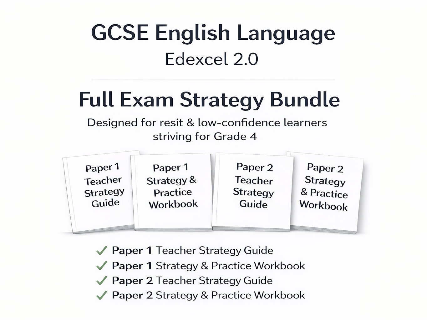 GCSE English Language – Edexcel 2.0 Complete Strategy System Teacher Guides + Student Strategy & Practice Workbooks (Full Bundle)