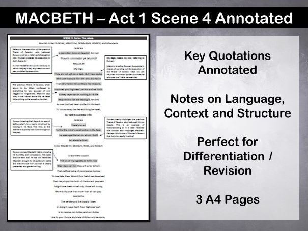 macbeth act 1 scene 4 essay