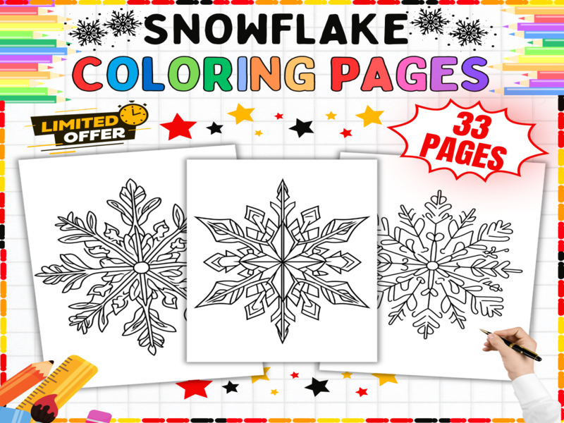 Snowflake Colouring Sheets | Winter Pattern Activities for Preschool & Primary Children