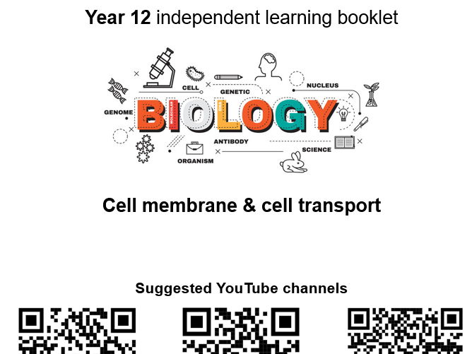 Year 12 AQA Biology independent learning cell membrane & transport