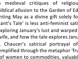 A LEVEL OCR ENGLISH LIT A DOLL’S HOUSE AND THE MERCHANT’S TALE EXEMPLAR ESSAY