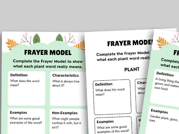 Year 3 Science Frayer Models - Vocabulary Activities