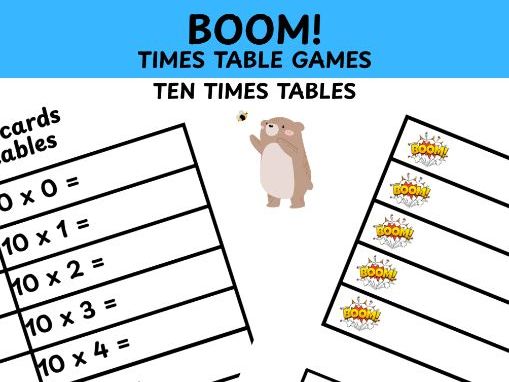 10 times table multiplication Boom game