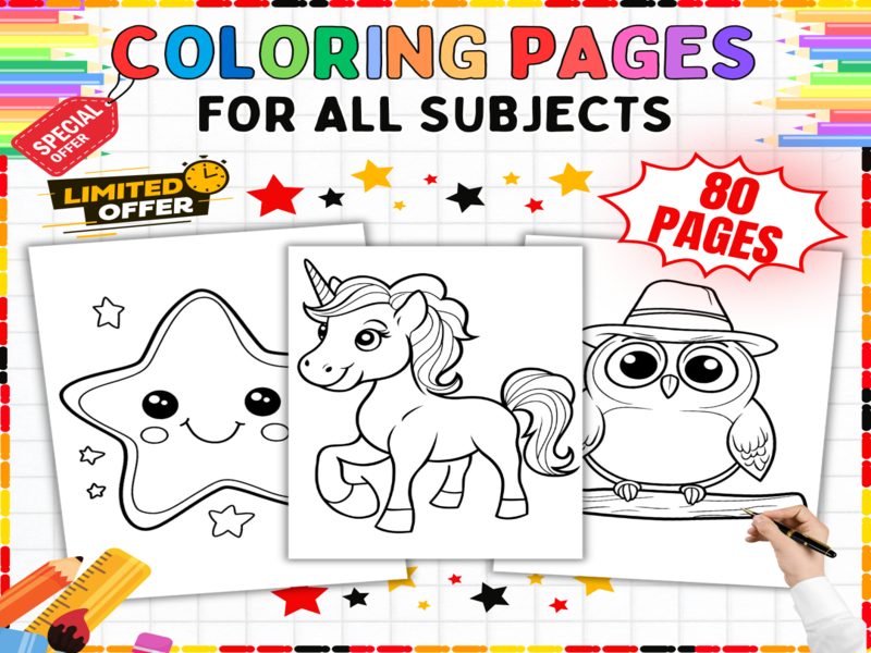 Colouring Pages for All Subjects | Cross-Curricular Activities & Mixed Themes for Early Years Fun