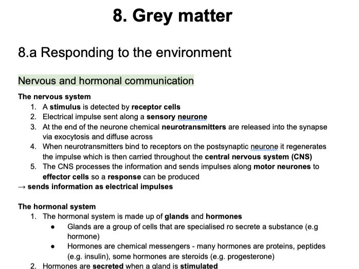 A-level Edexcel Biology - topic 8 notes