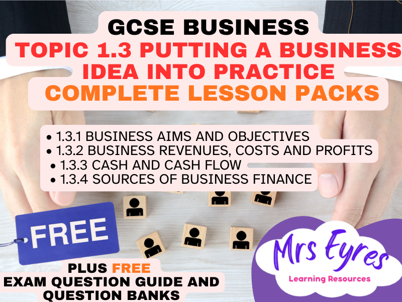 GCSE Business Theme 1.3 Complete Lesson Pack Bundle – Putting a Business Idea into Practice + FREE Exam Guide