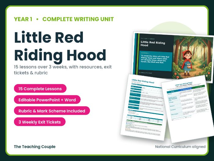 Little Red Riding Hood | Year 1 English Unit | 15 Complete Lessons + Resources + Mark Scheme