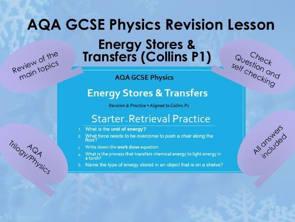 AQA GCSE Physics Energy – Stores & Transfers Revision Lesson (Collins P1)