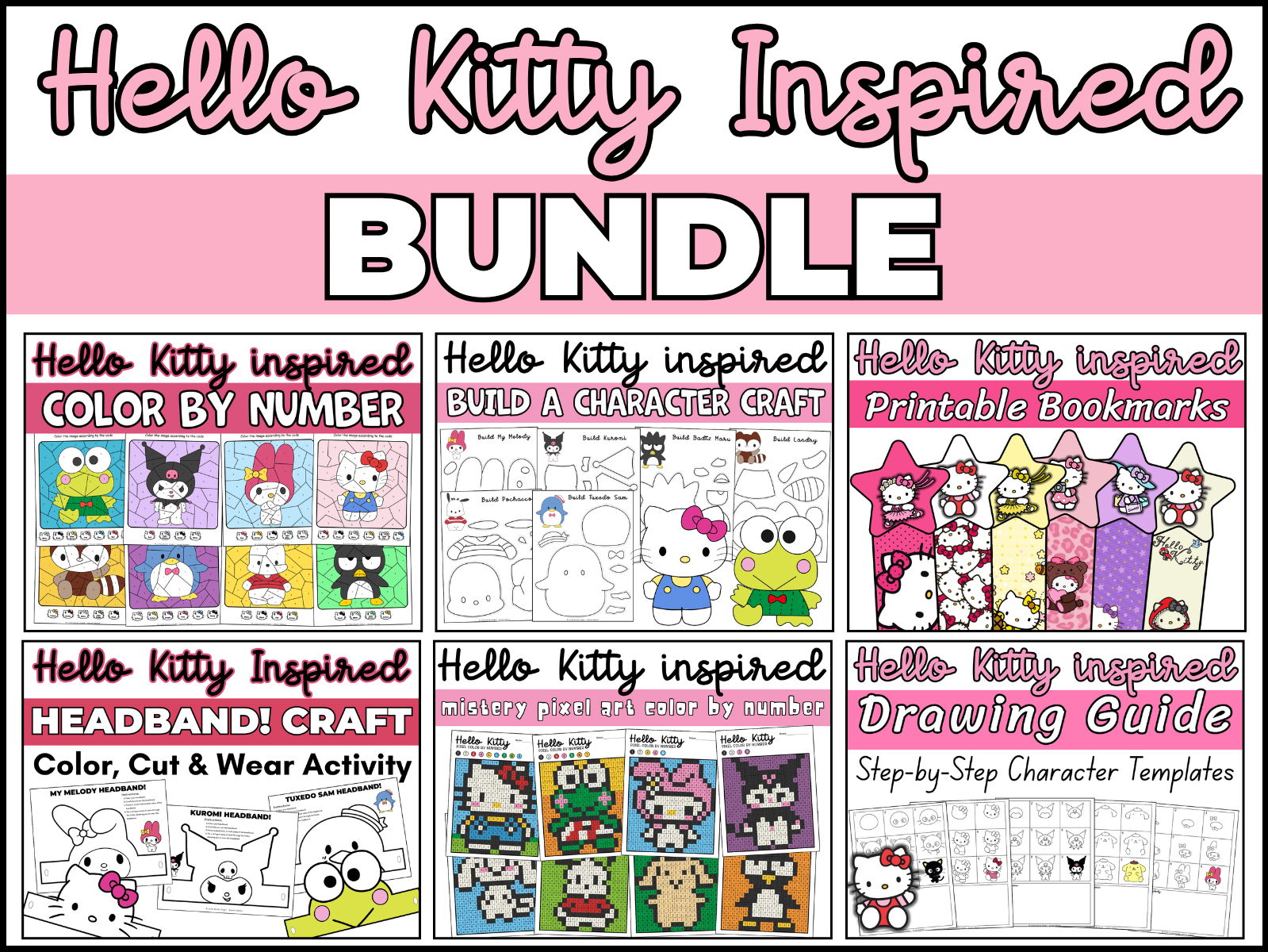 Hello Kitty Bundle | 6 Activities | Crafts, Color & Math and More