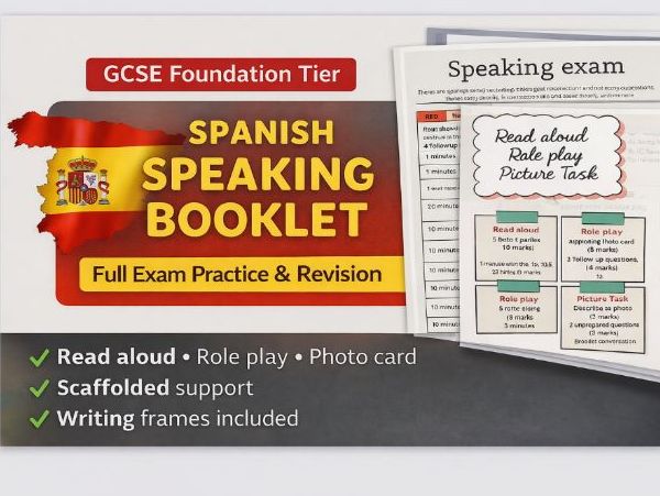 Edexcel GCSE Spanish Speaking Workbook (Foundation) | Role Play, Photo Card & Conversation
