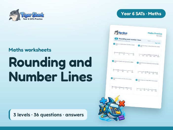 Rounding and Number Lines Worksheets: Y6
