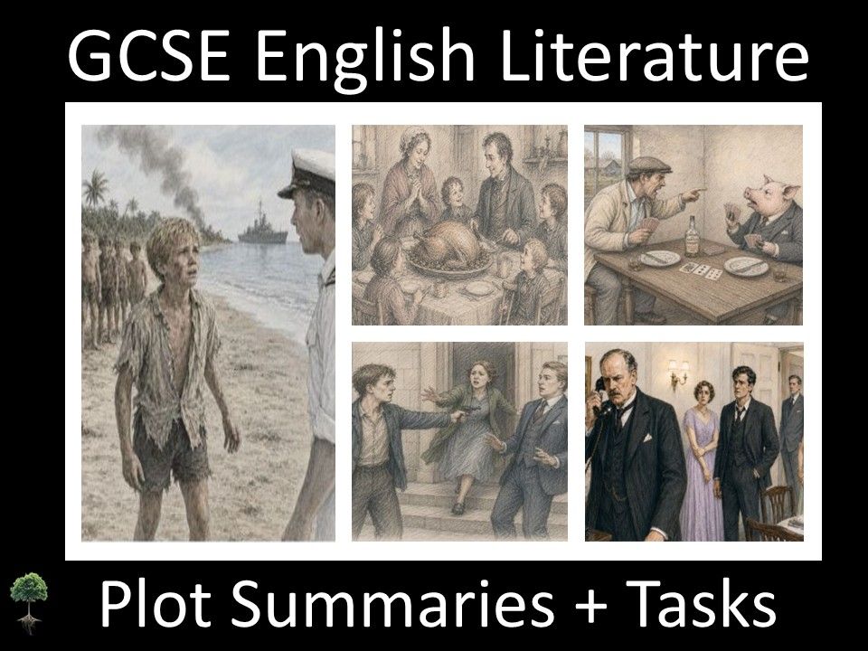GCSE English Literature Plot Summaries + Tasks
