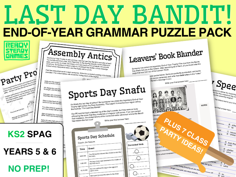 KS2 SPaG Puzzle Pack | Codebreaker Missions | Last Day Bandit! | Year 5 and 6