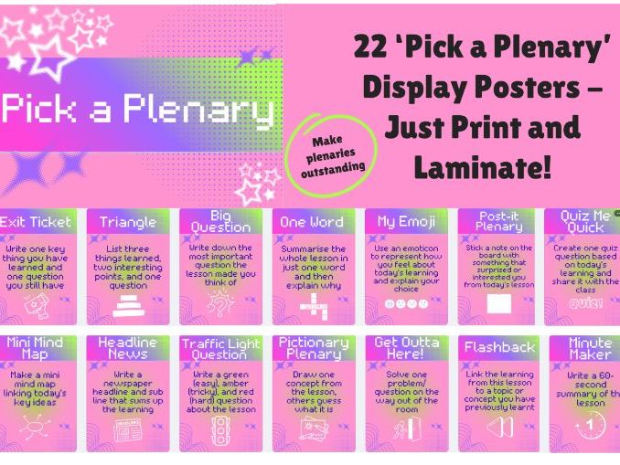 22 Pick a Plenary Display Posters