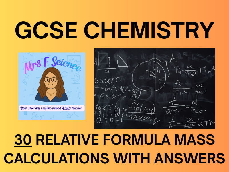 GCSE Chemistry Relative Formula Mass Calculations Worksheet | KS4 | AQA