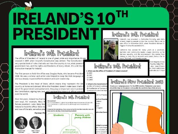 Ireland's 10th President - Comprehension and Activities