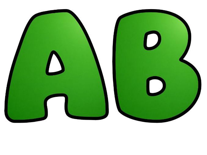 Grass Green Bubble Letters | Plain Colour Bulletin Board Letters | Printable Alphabet A-Z and 0-9