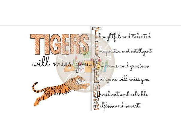 Tigers theme leaving card A3