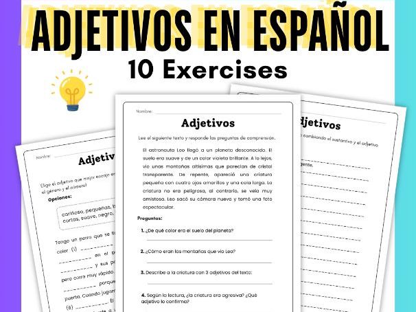 Spanish Adjectives Worksheets | Adjectives in Spanish