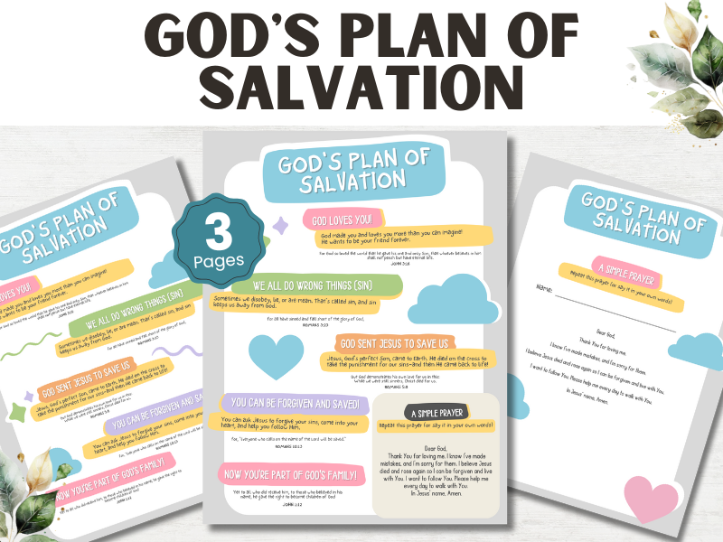 God's Salvation Plan for Kids: Printable Bible Craft (PDF Download)