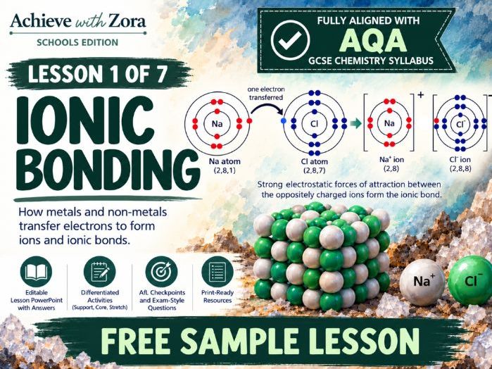 Ionic Bonding - Free Sample Lesson for Structure and Bonding Unit (AQA GCSE Chemistry)