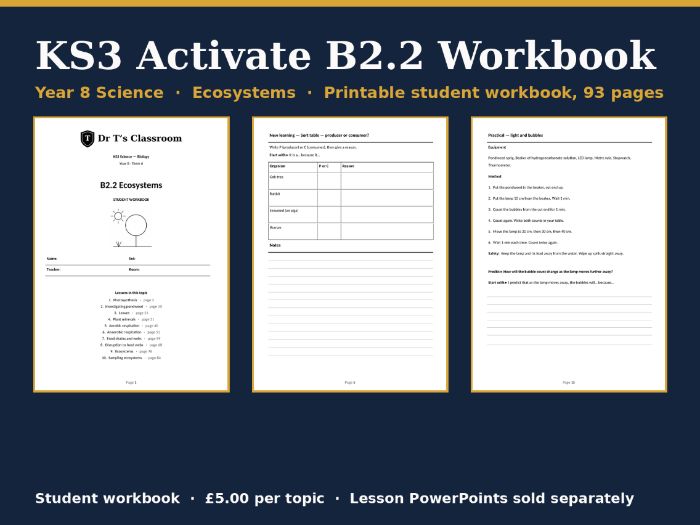KS3 Activate B2.2 Ecosystems Student Workbook