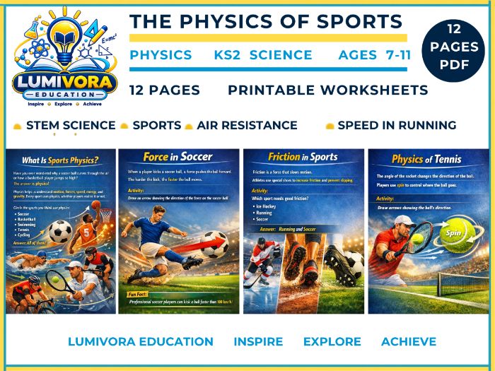 KS2 Science | The Physics of Sports STEM Workbook & Activities (Ages 7–11)