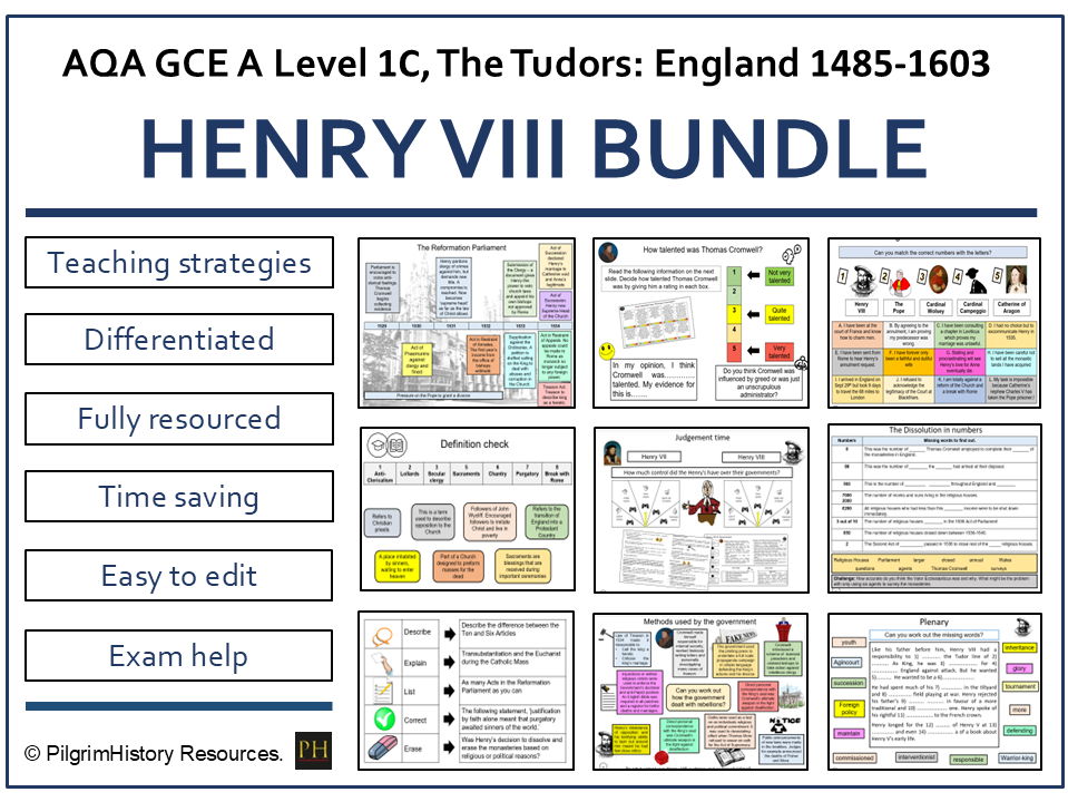 AQA A Level Tudors Henry VIII Complete Unit Bundle