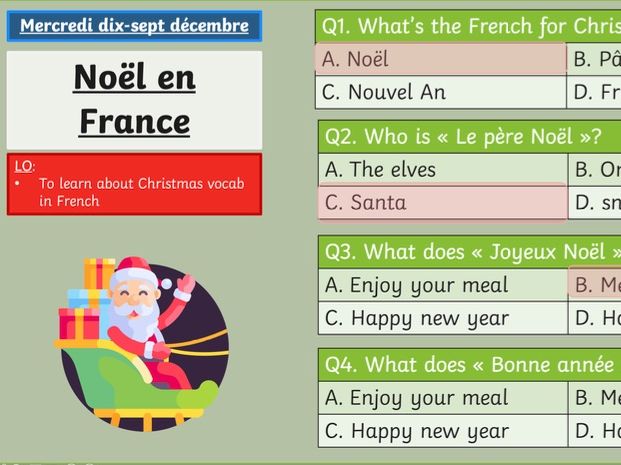 Christmas - French Noël for KS3