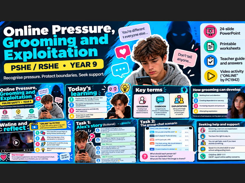 PSHE: Online Pressure, Grooming and Exploitation